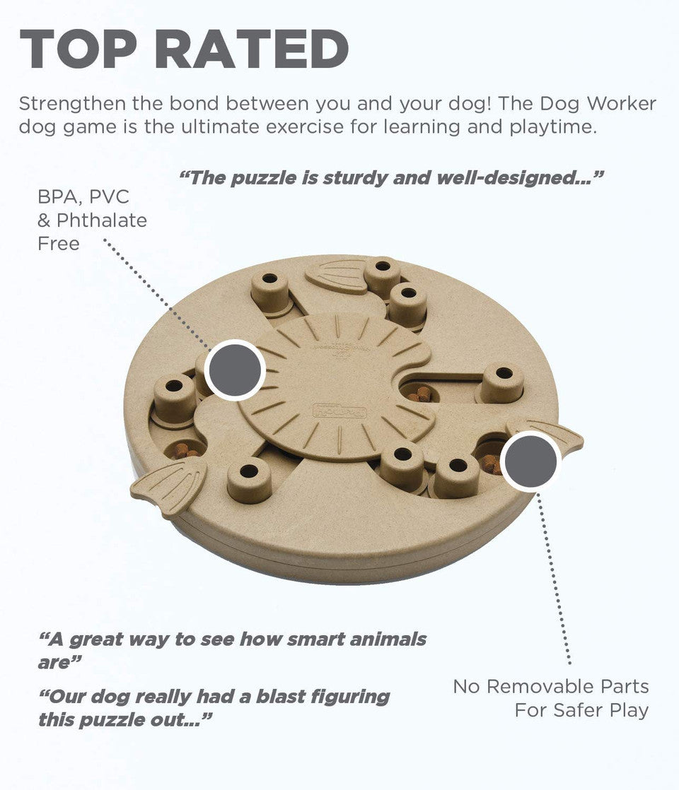 Dog Worker Interactive Treat Puzzle Dog Toy, Tan