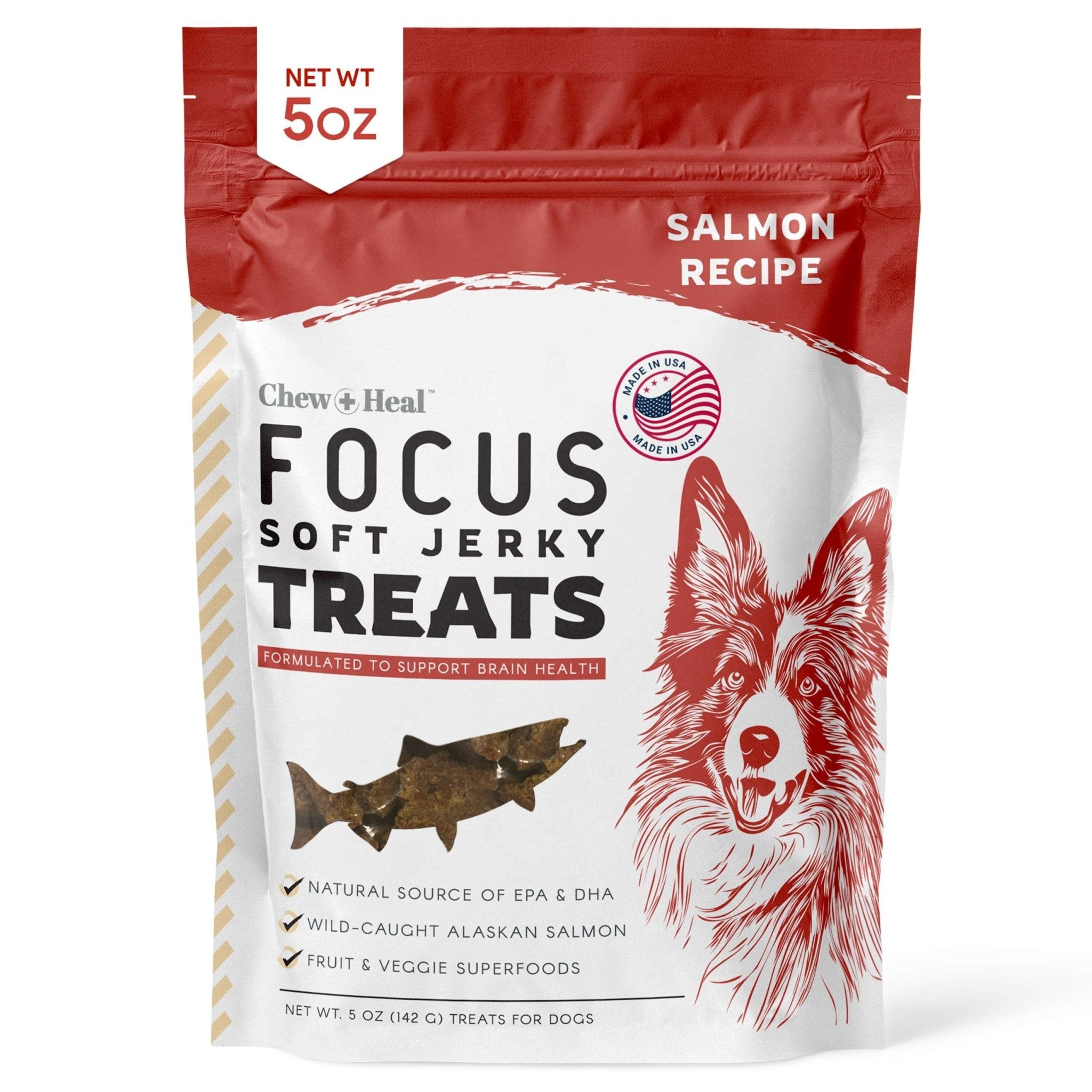 Focus Wild Alaskan Salmon Limited Ingredient Soft Jerky Dog Treats - Eva Pet - Chew + Heal