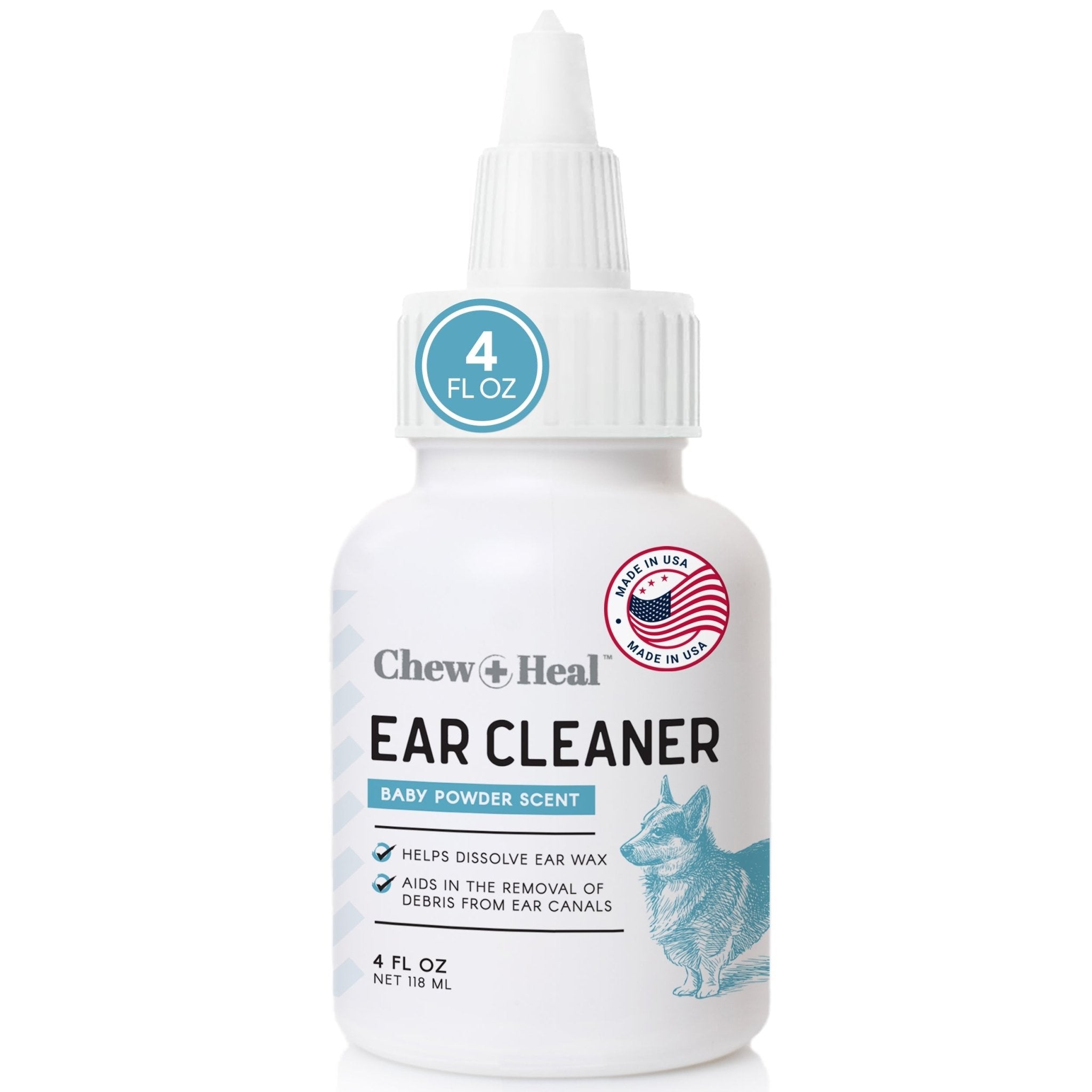 Fresh Scent, Soothing Aloe, Witch Hazel & Tea Tree Oil Dog Ear Cleaner - Eva Pet - Chew + Heal