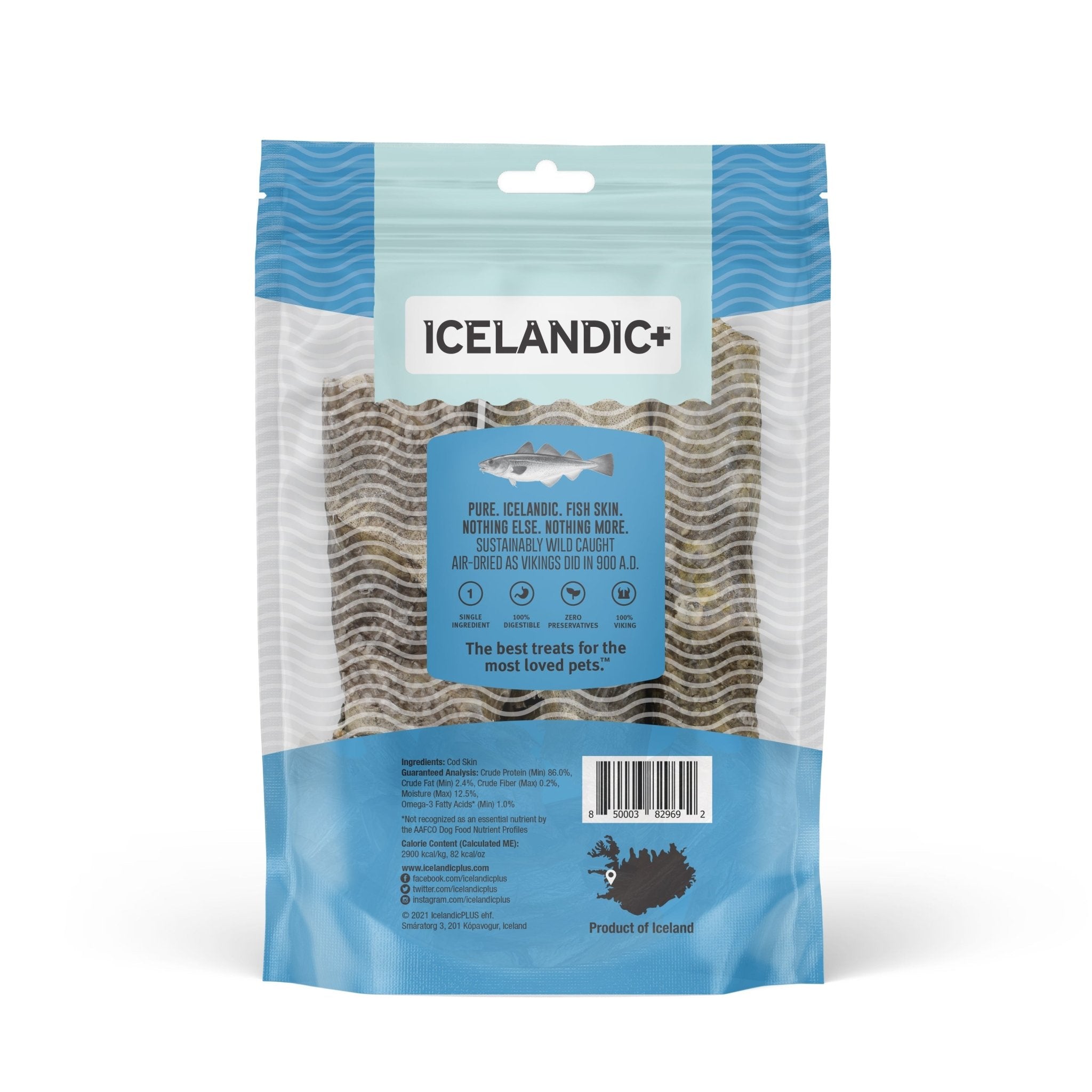 Hand Wrapped Cod Skin Short 5" Chew Sticks for Dogs - Eva Pet - Icelandic+