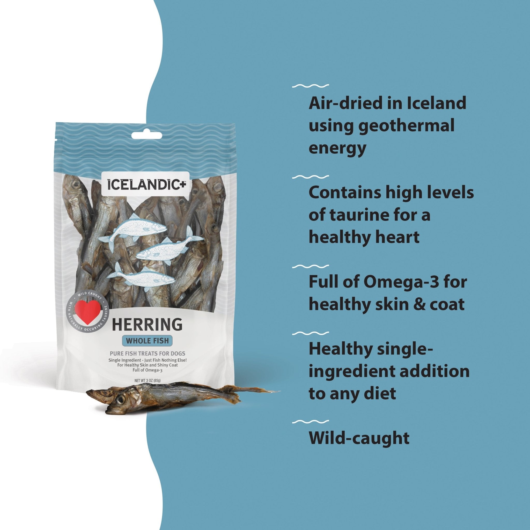 Herring Whole Fish Dog Treats - Eva Pet - Icelandic+