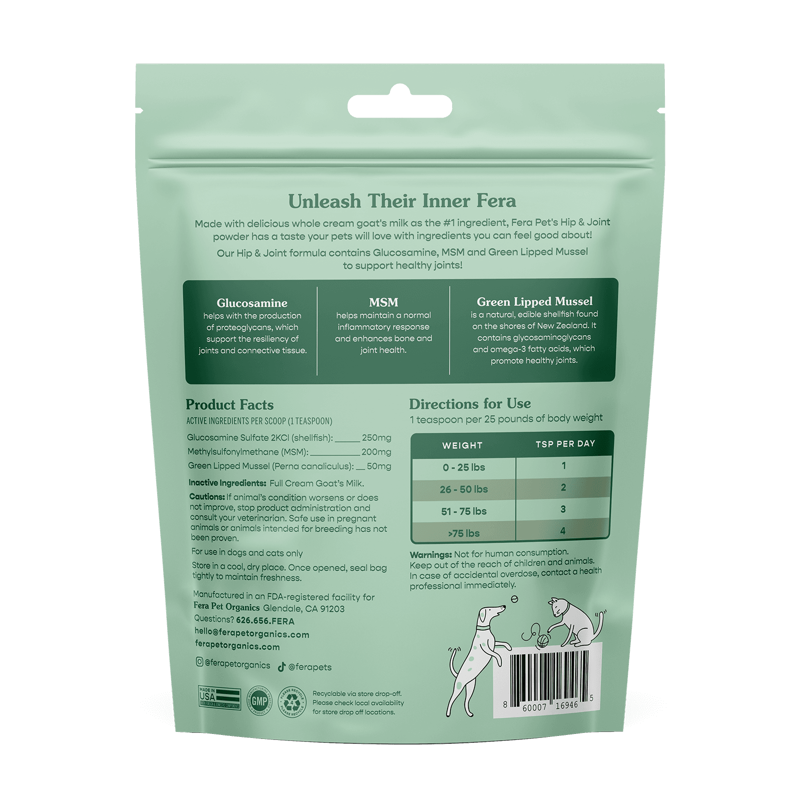 Hip + Joint Goat Milk - Eva Pet - Fera Pet Organics