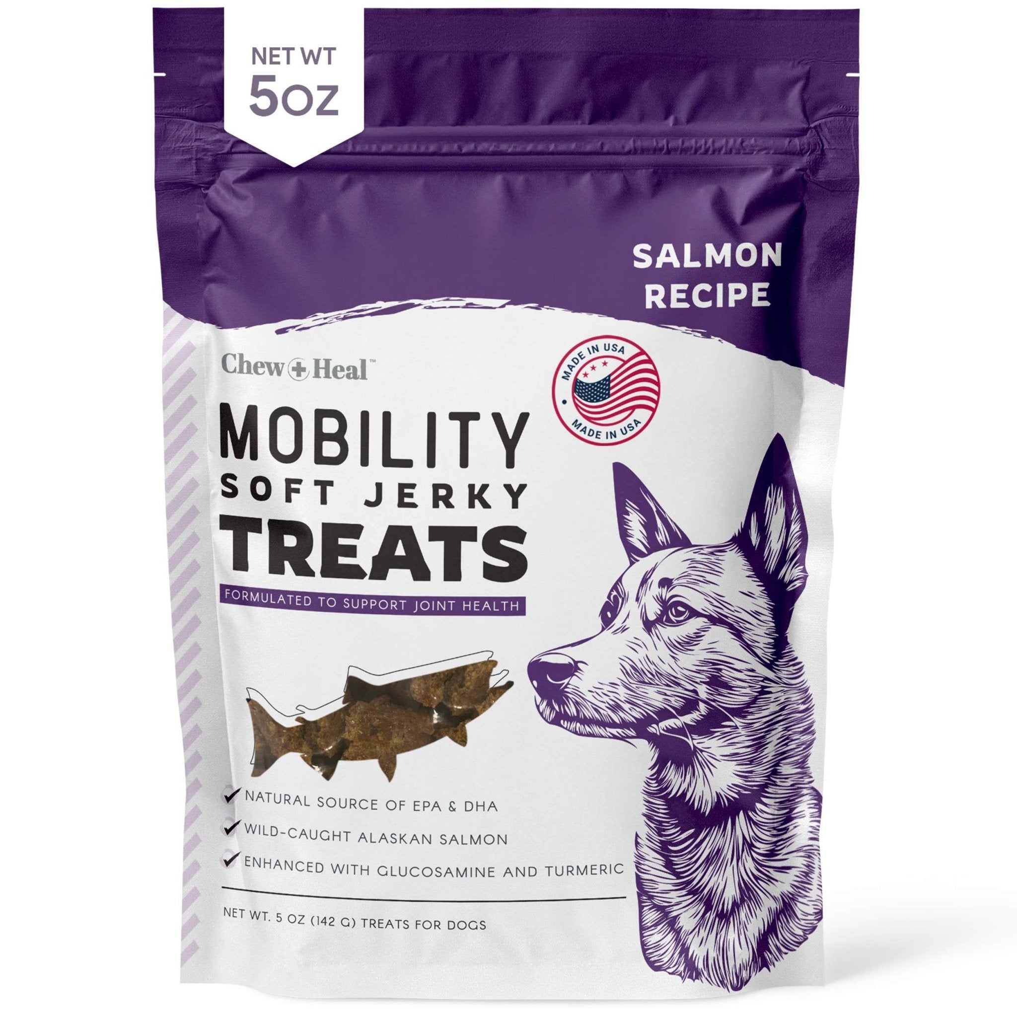 Mobility Wild Alaskan Salmon Limited Ingredient Soft Jerky Dog Treats - Eva Pet - Chew + Heal