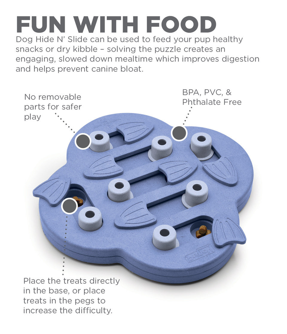 Dog Hide N' Slide Interactive Treat Puzzle Dog Toy, Purple