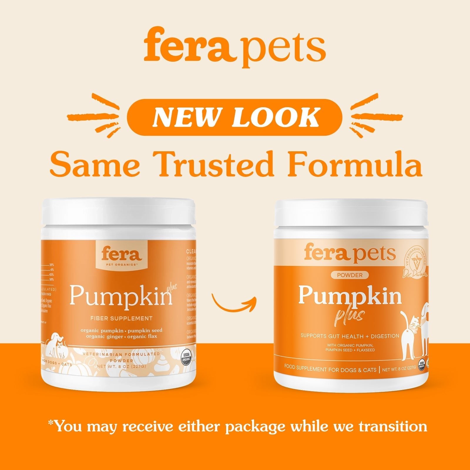 Pumpkin Plus Fiber Support for Dogs and Cats - Eva Pet - Fera Pet Organics