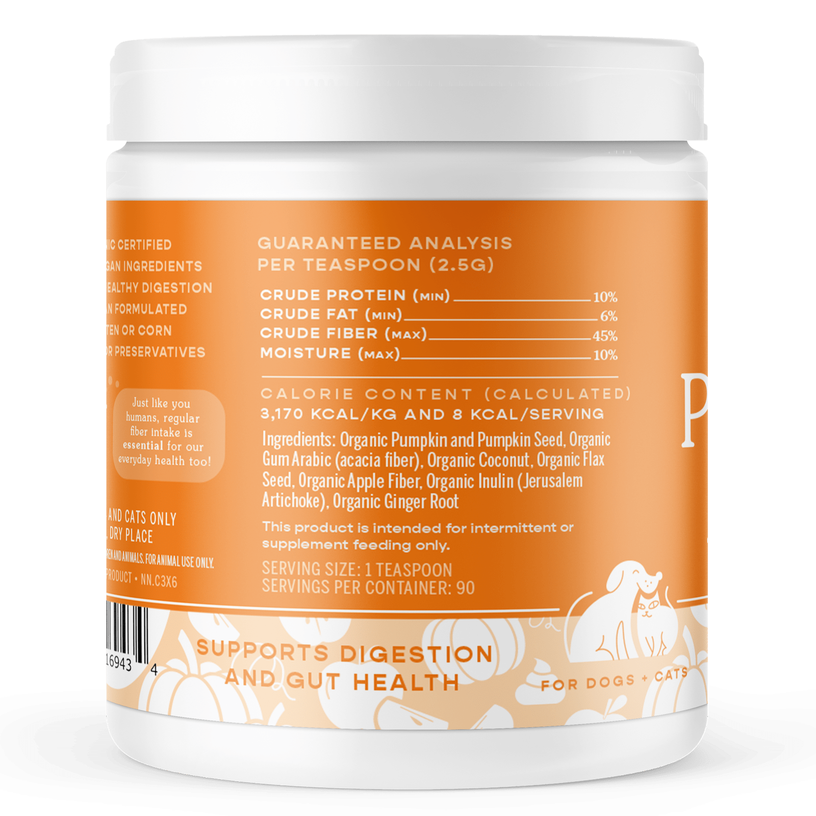 Pumpkin Plus Fiber Support for Dogs and Cats - Eva Pet - Fera Pet Organics