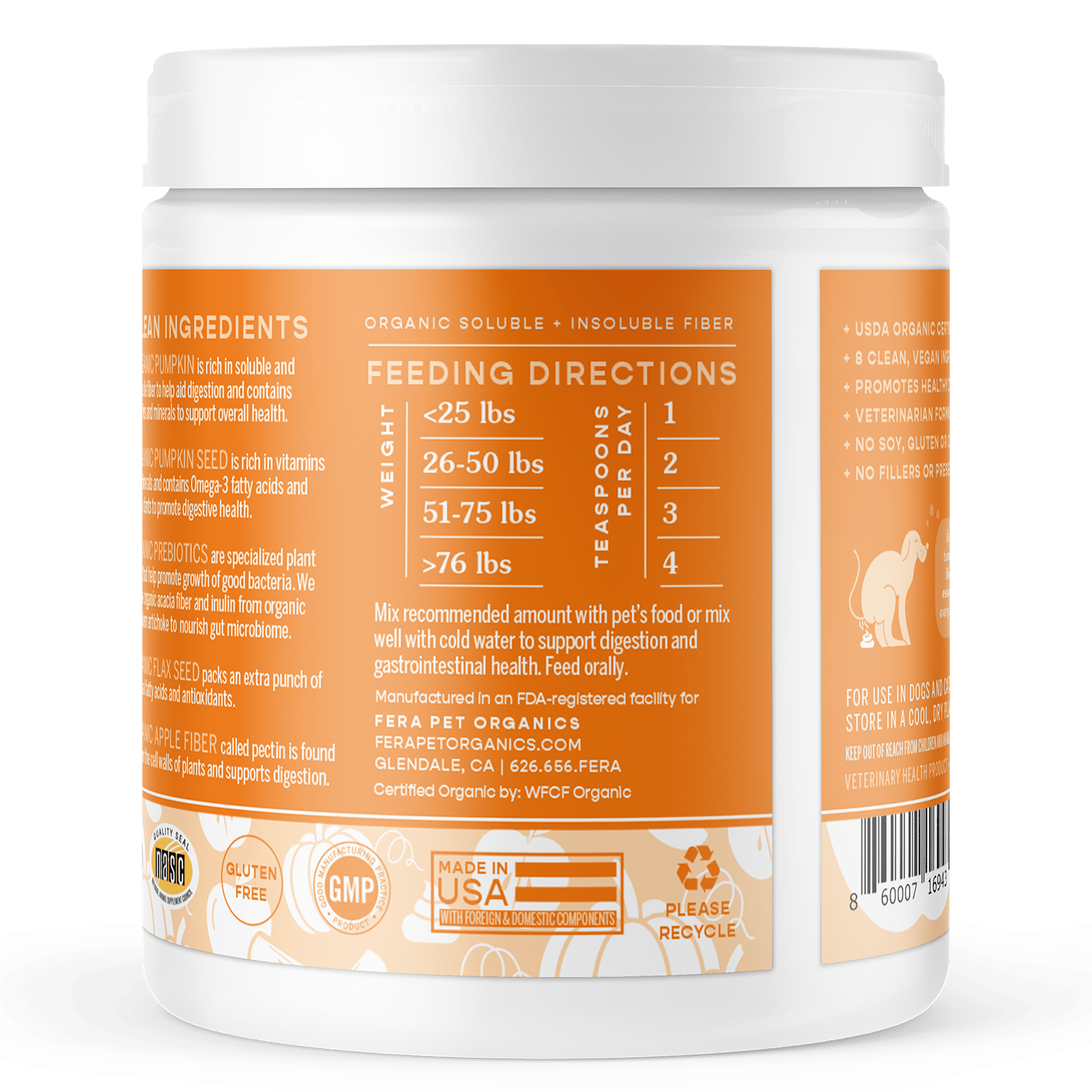 Pumpkin Plus Fiber Support for Dogs and Cats - Eva Pet - Fera Pet Organics
