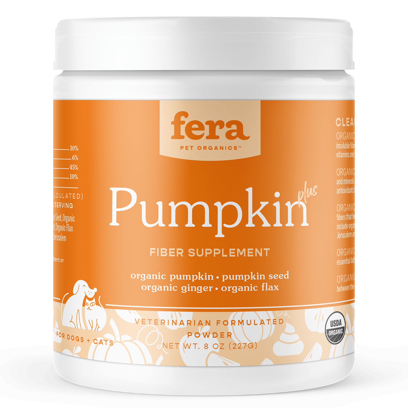Pumpkin Plus Fiber Support for Dogs and Cats - Eva Pet - Fera Pet Organics
