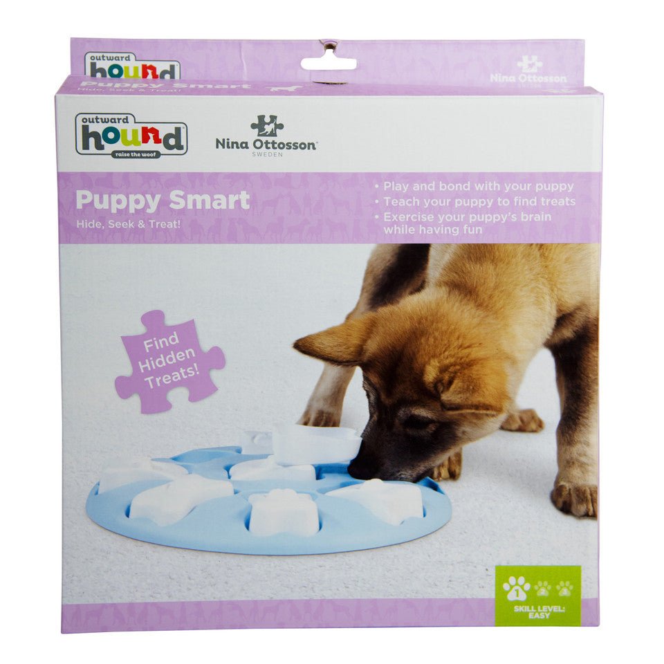 Puppy Smart Interactive Treat Puzzle Dog Toy, Blue - Eva Pet - Outward Hound