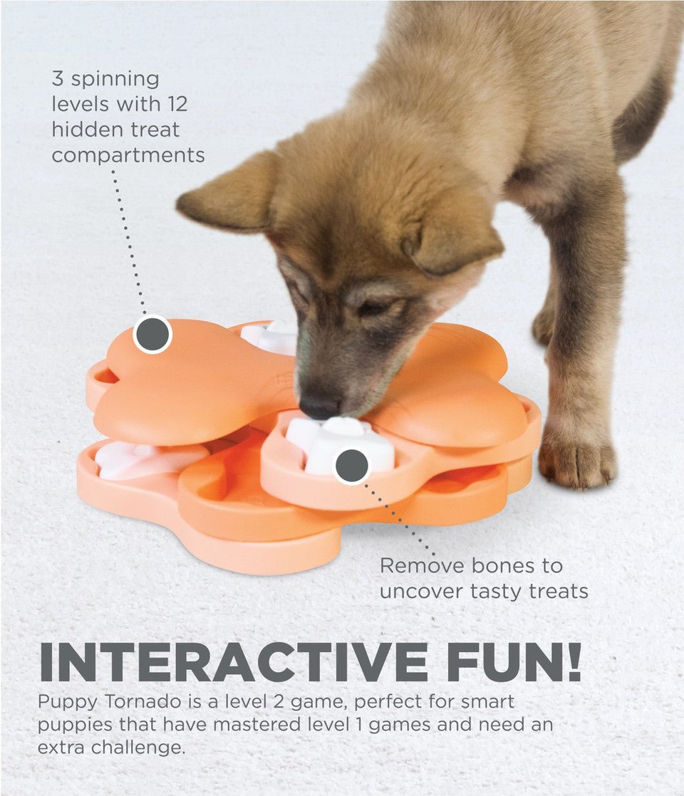 Puppy Tornado Interactive Treat Puzzle Dog Toy, Pink - Eva Pet - Outward Hound