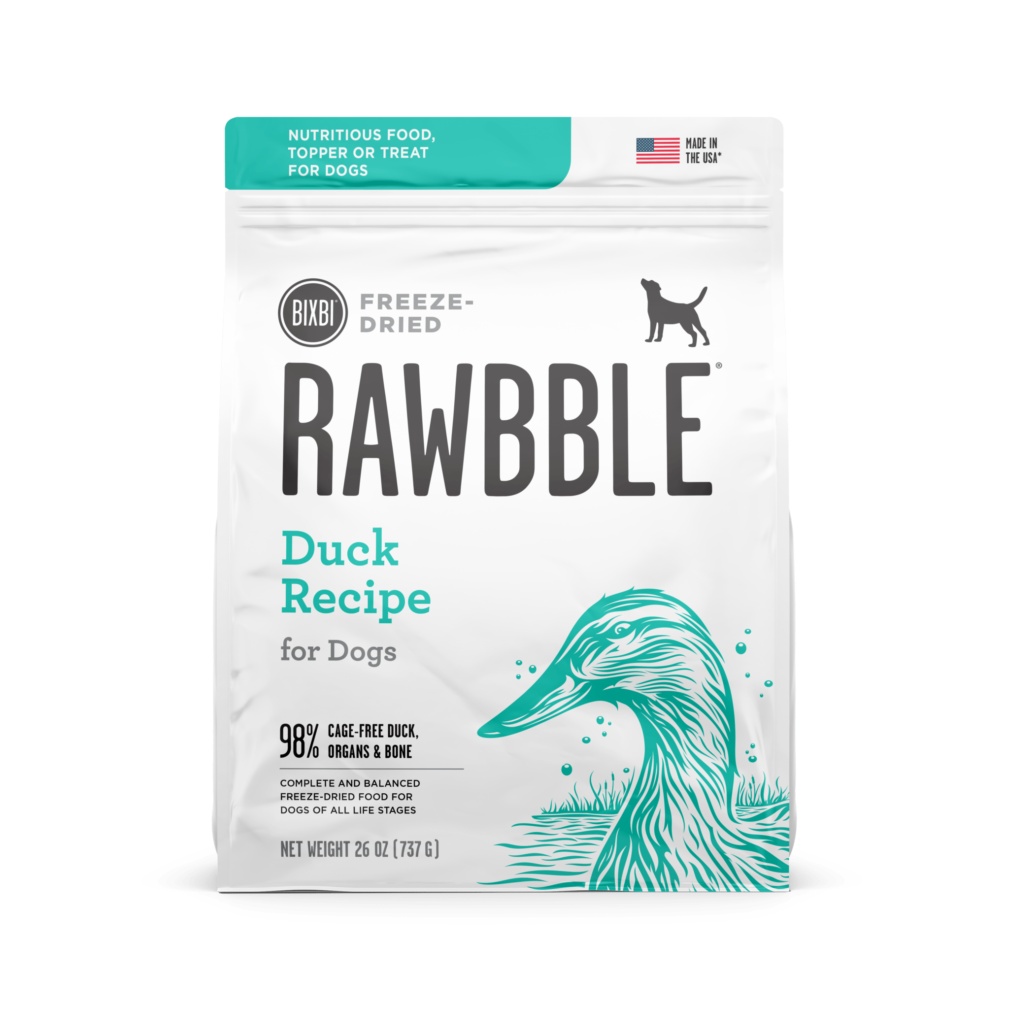 Rawbble® Freeze - Dried Food for Dogs – Duck Recipe - Eva Pet - Bixbi
