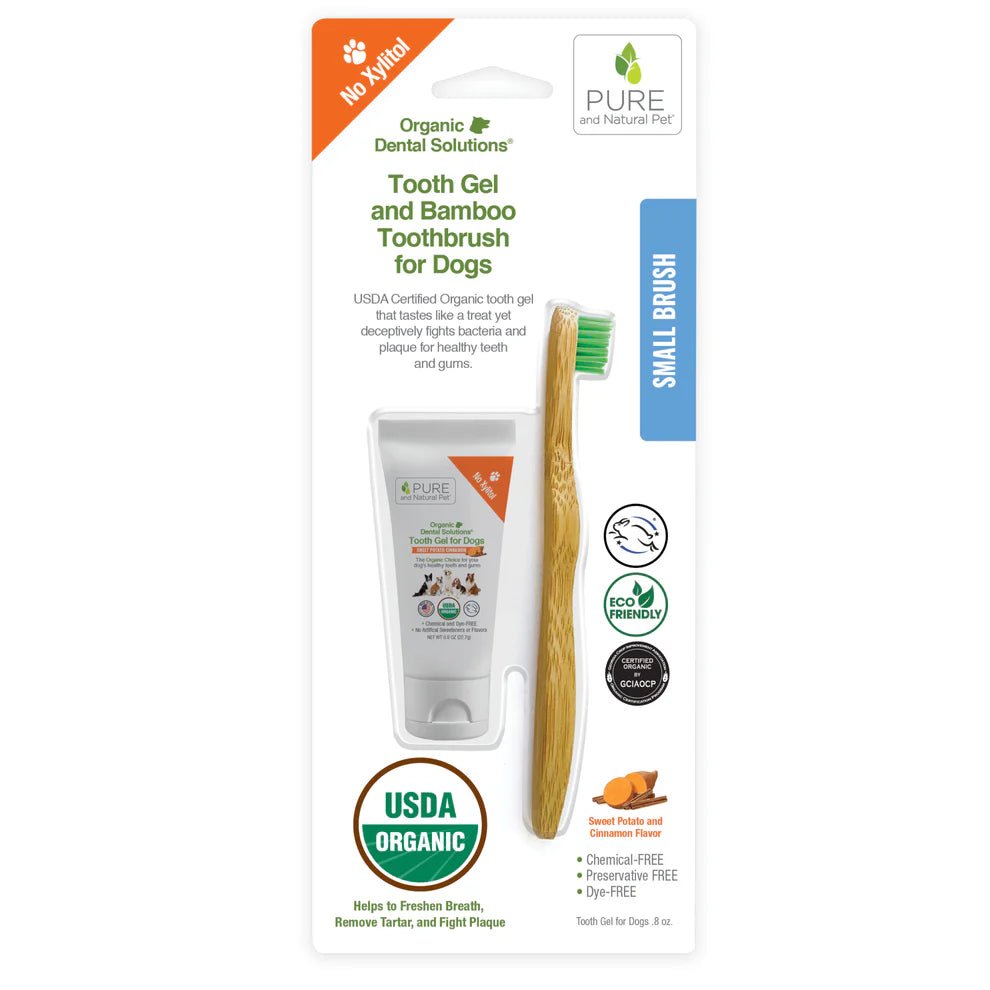 Tooth Gel and Bamboo Toothbrush for Small Dogs - Organic Dental Solutions® - Eva Pet - Eva Pet