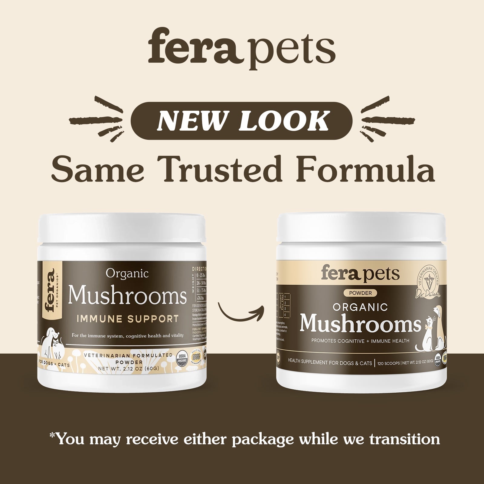 USDA Organic Mushroom Blend for Immune Support - Eva Pet - Fera Pet Organics