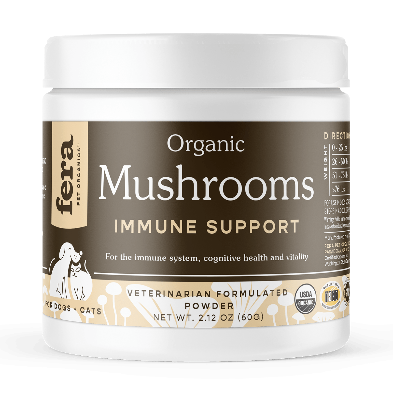 USDA Organic Mushroom Blend for Immune Support - Eva Pet - Fera Pet Organics